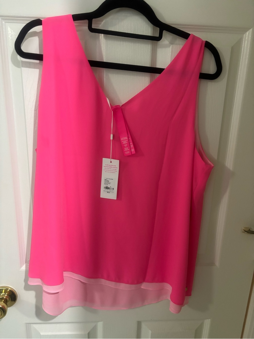 NWT Lilly Pulitzer Florin Straight Hem Top in Roxie Pink, XL